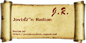 Jovián Rodion névjegykártya